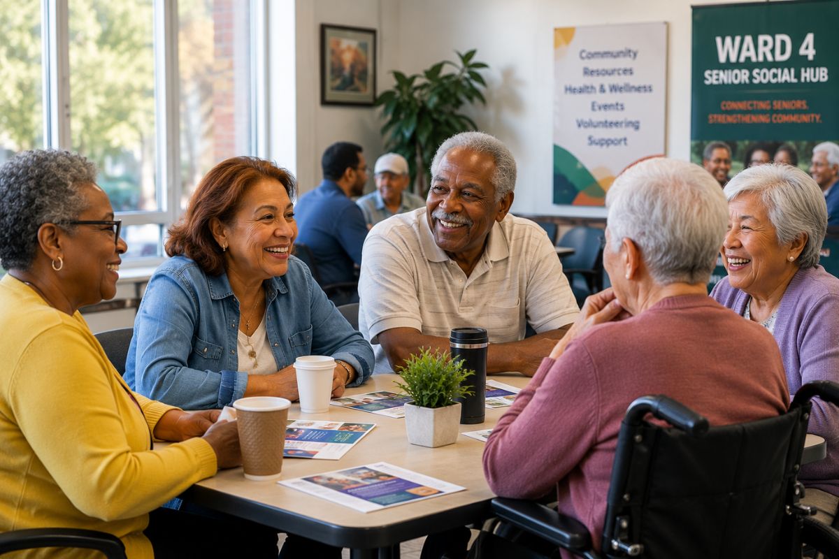 Group of older adults enjoying social connection and healthy aging activities